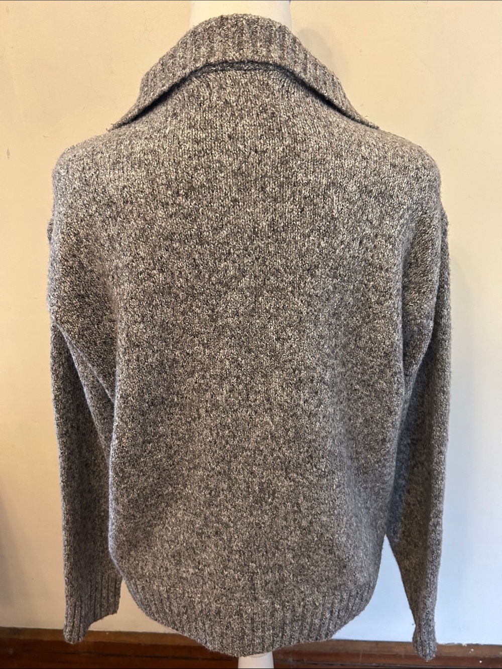 Old Navy Gray Quarter Zip Ribbed Turtleneck Sweater Size M EUC - Picture 5 of 7